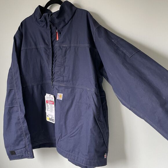 Carhartt FR Full Swing Quick Duck Lined Jacket Relaxed Fit Navy Blue Men's 2XL T - Picture 3 of 15